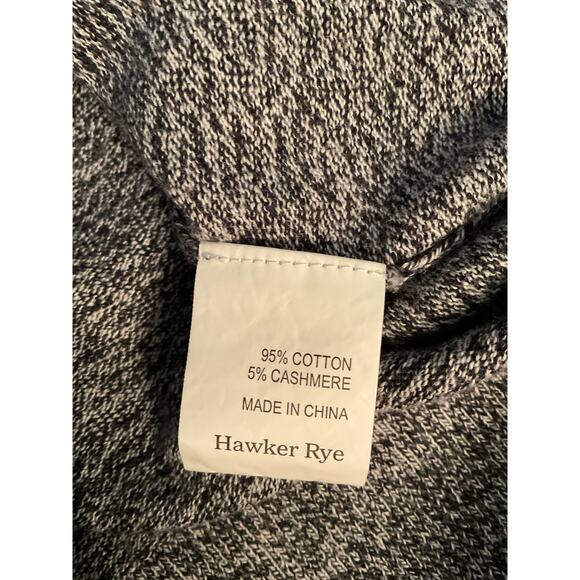 Hawker Rye Mens Sweater Mock Neck Cotton Cashmere Quarter Zip Grey/Black Size M - Picture 5 of 5